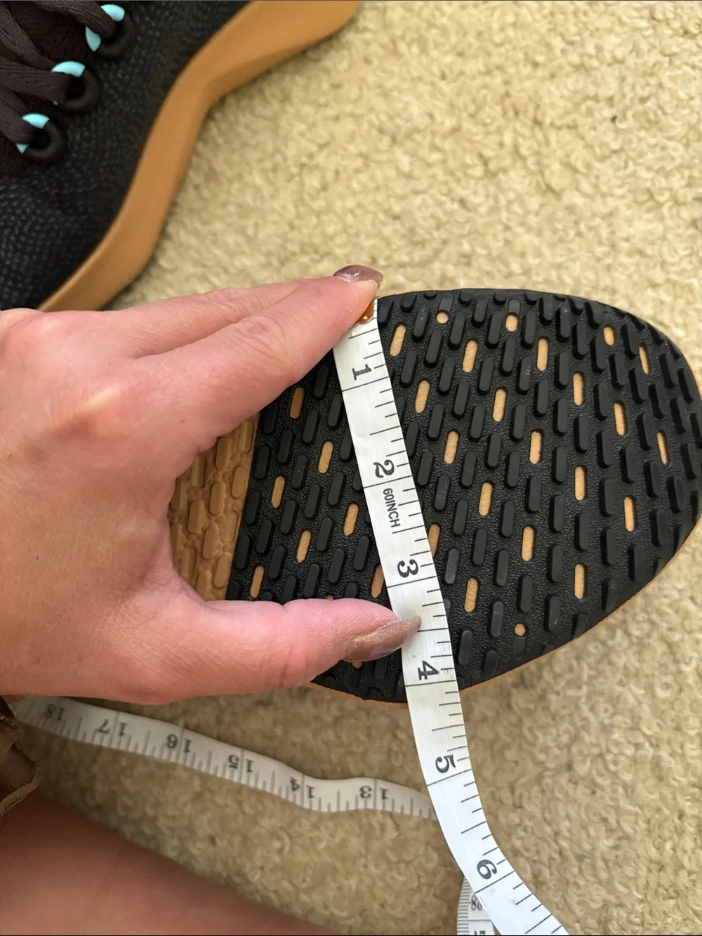 allbirds Women's dasher Black Knit Sneakers with Turquoise Accents and Gum Sole